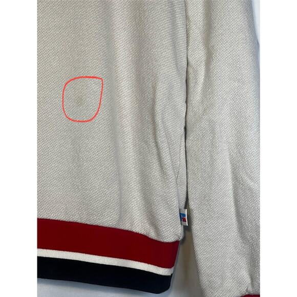 Russell Athletic Sweater Mens Small White Red Black Varsity Chenille R Knit - Picture 10 of 13